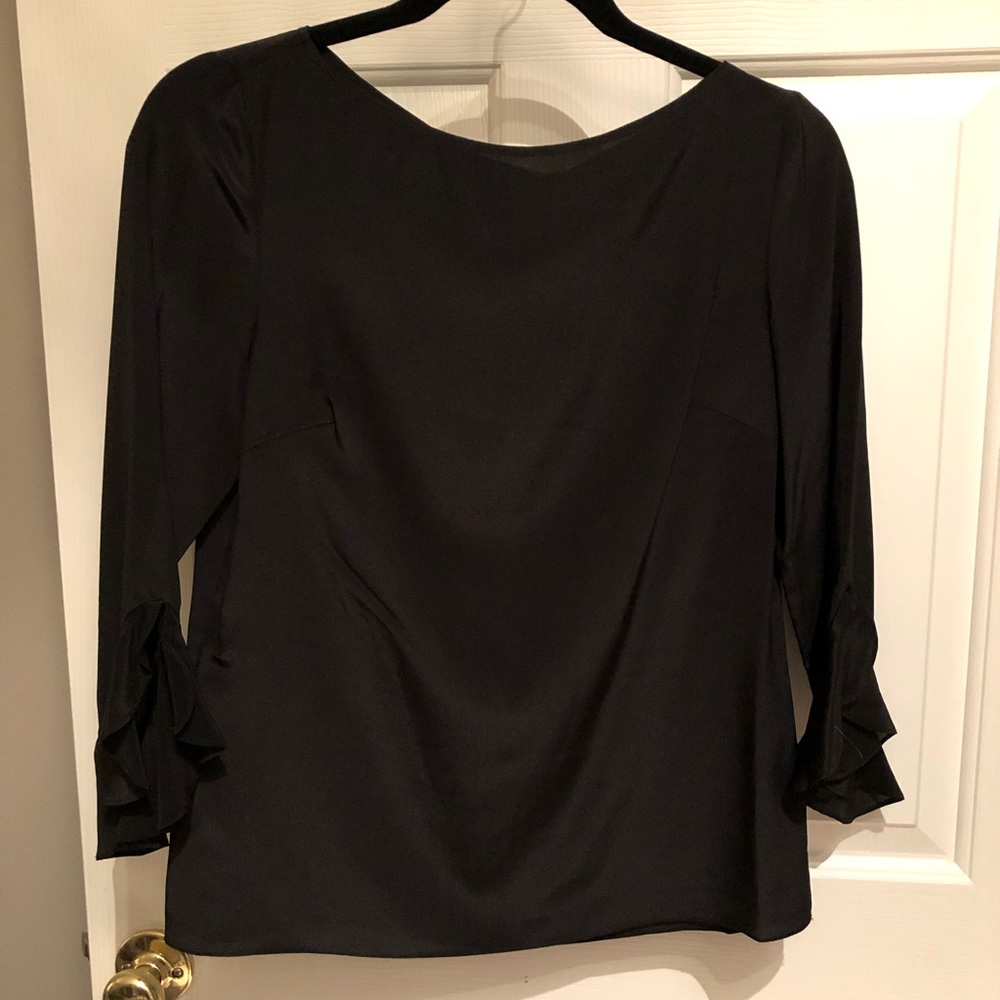 Black silk Ralph Lauren blouse. NWT. Size XSP.